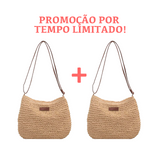 (Compre 01 Leve 02) Bolsa de Palha Trançada Artesanal -  Tropical