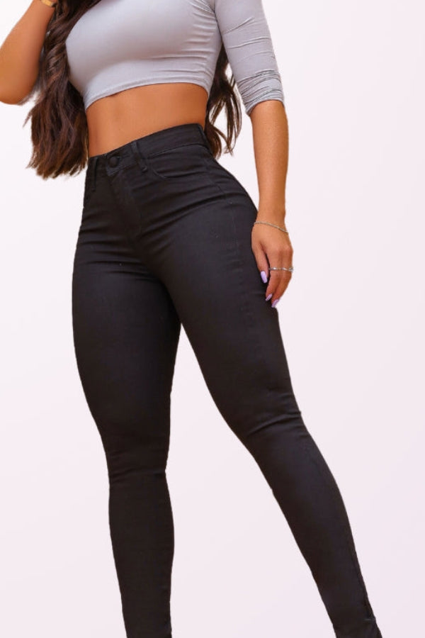 Calça Jeans Modeladora Preta Que Não Desbota