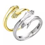 Anel do Abraço Prata 925 Ajustável - Compre 1 Leve 2 + Cartão