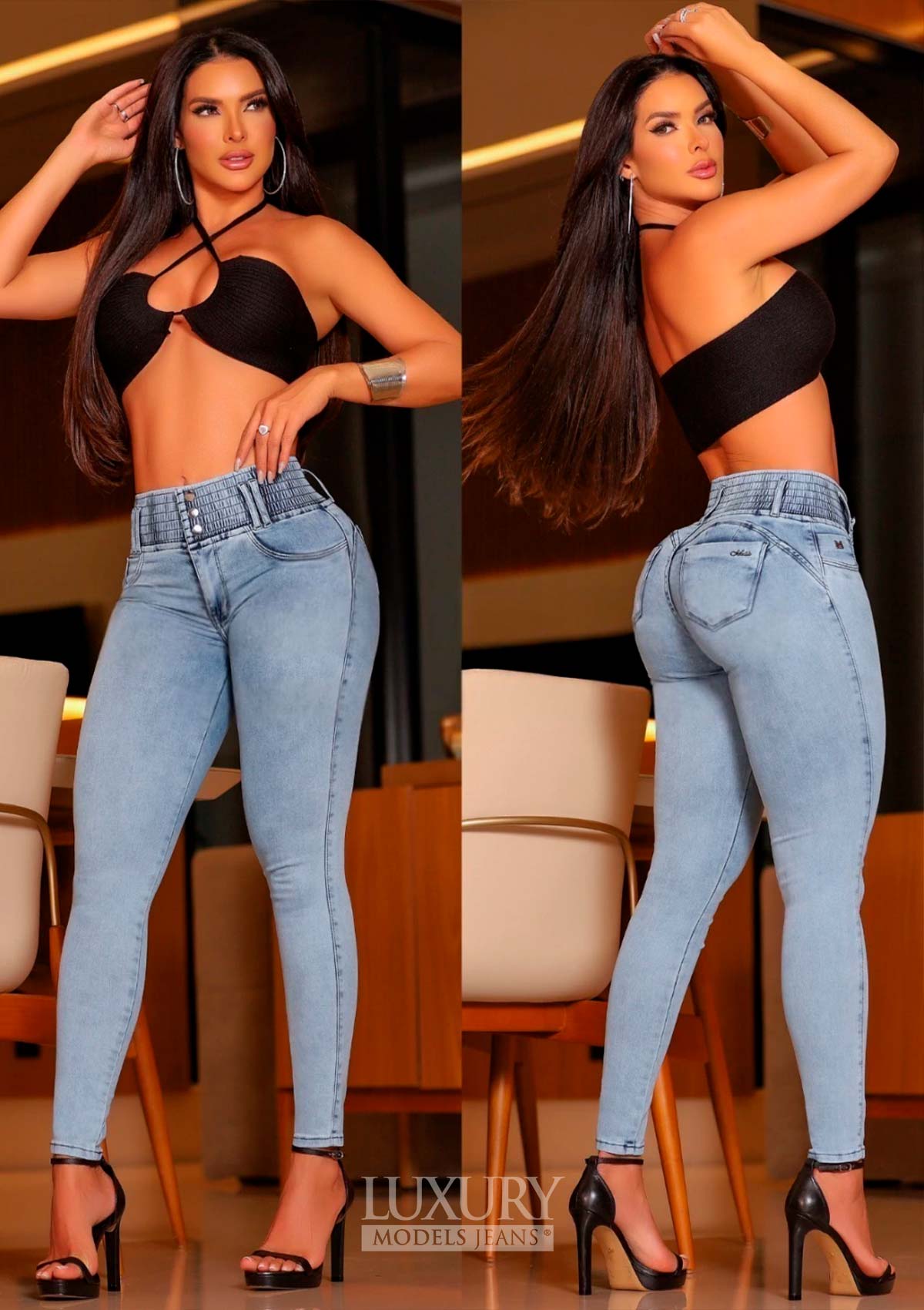 Calça Jeans Modeladora Super Lipo Empina Bumbum Cós Elástico - C450