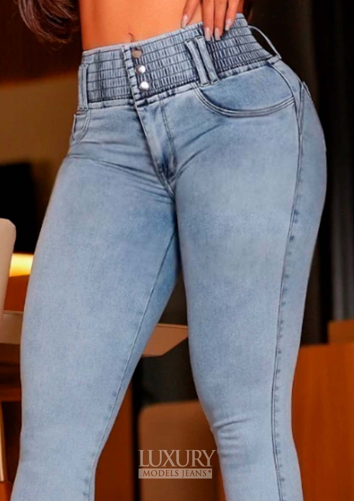 Calça Jeans Modeladora Super Lipo Empina Bumbum Cós Elástico - C450