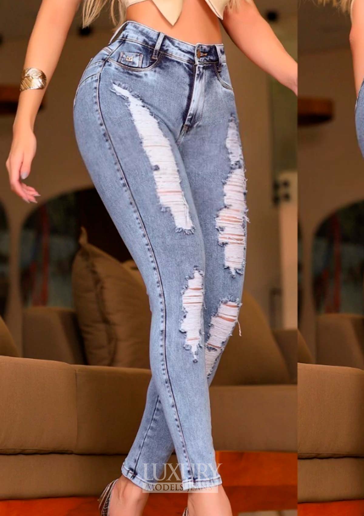 Calça Jeans Modeladora Lipo Empina Bumbum Cós Alto - C454