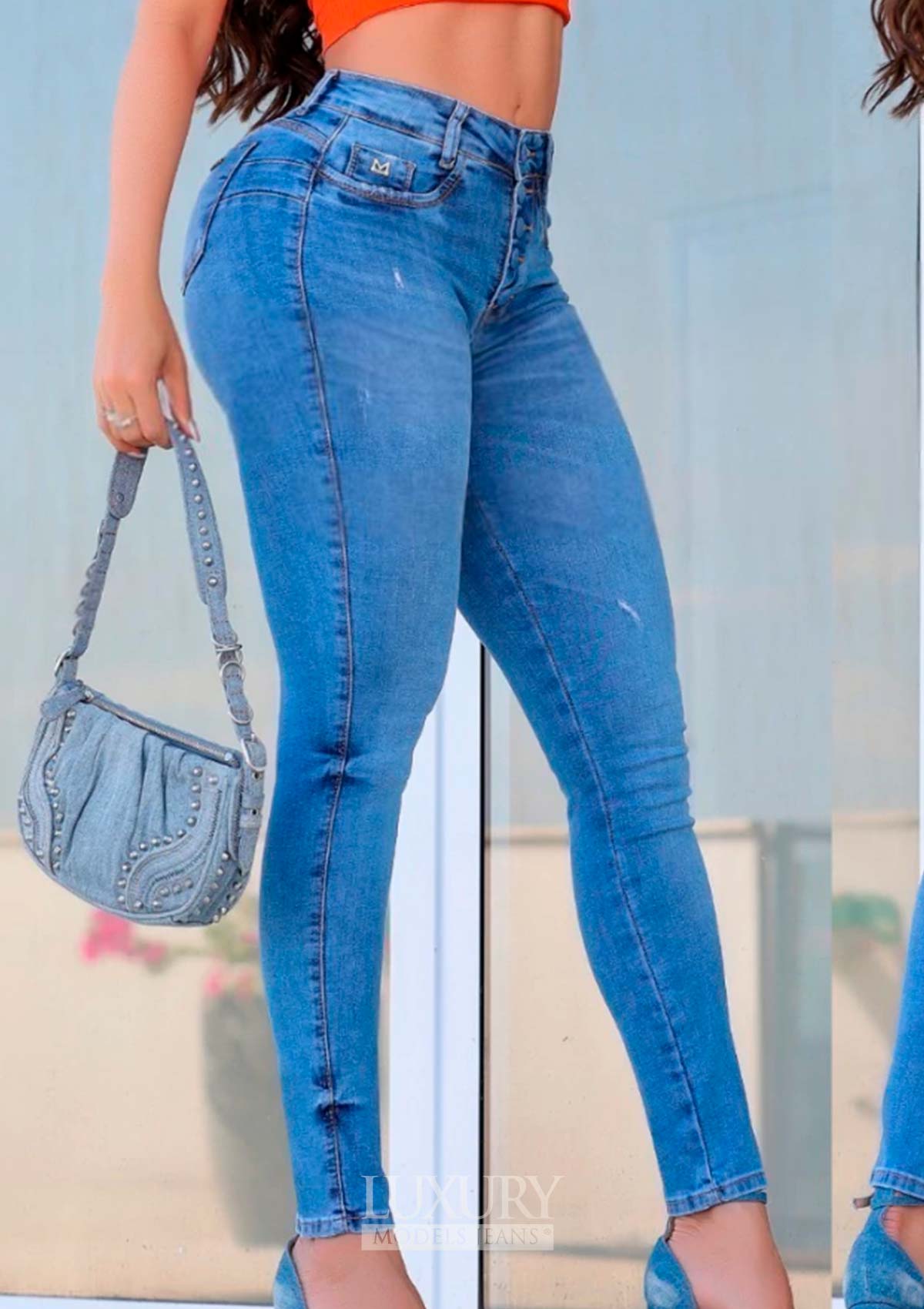 Calça Jeans Modeladora Lipo Empina Bumbum Cós Médio - C465