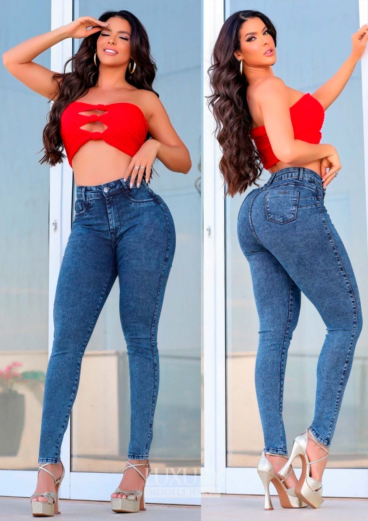 Calça Jeans Modeladora Lipo Empina Bumbum Cós Médio - C472
