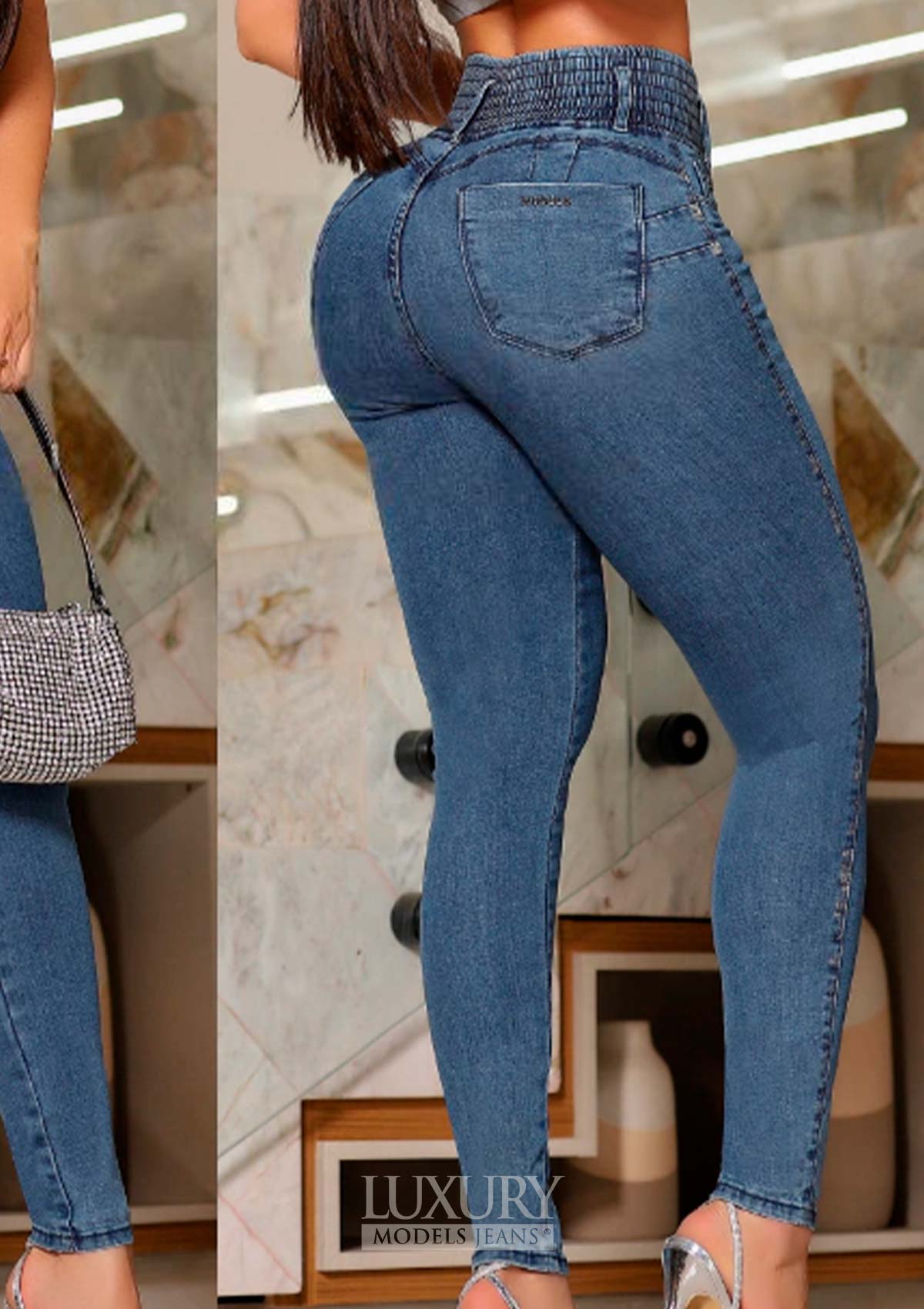 Calça Jeans Modeladora Super Lipo Empina Bumbum Cós Elástico - C510