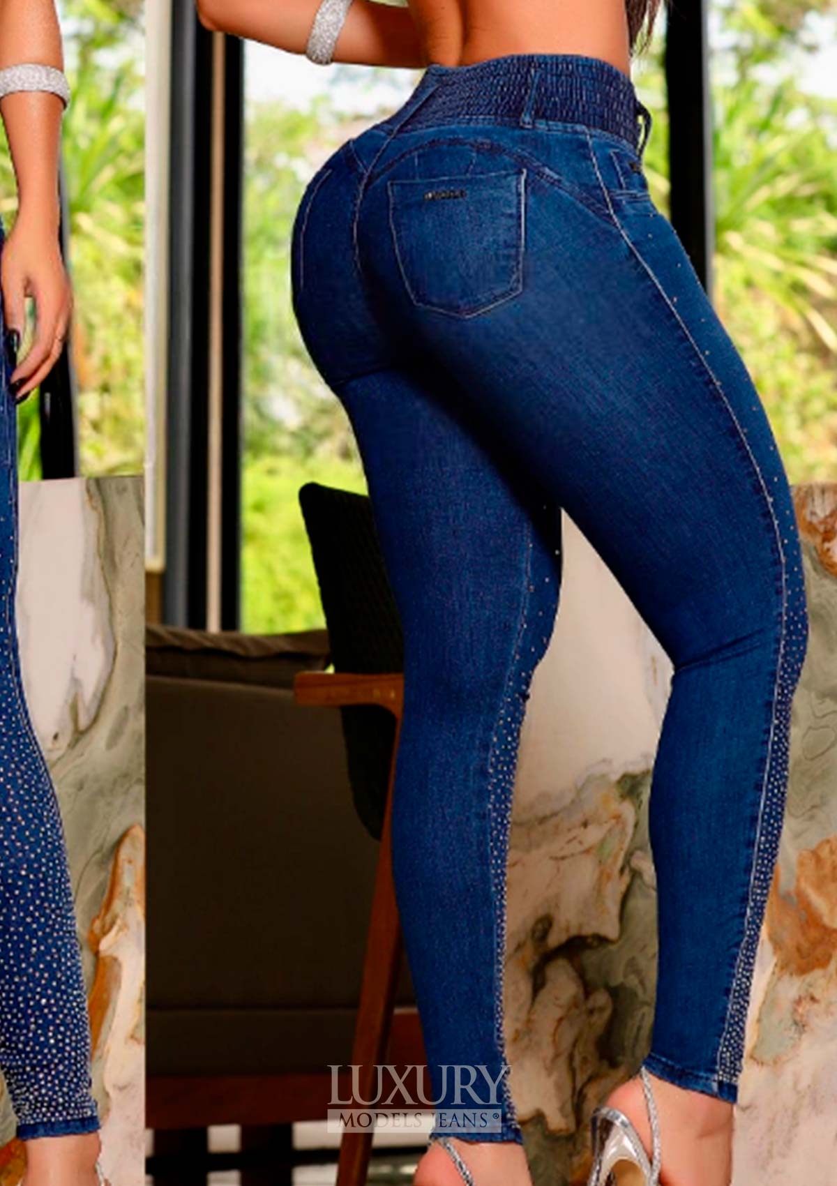 Calça Jeans Modeladora Super Lipo Empina Bumbum Cós Elástico - C525
