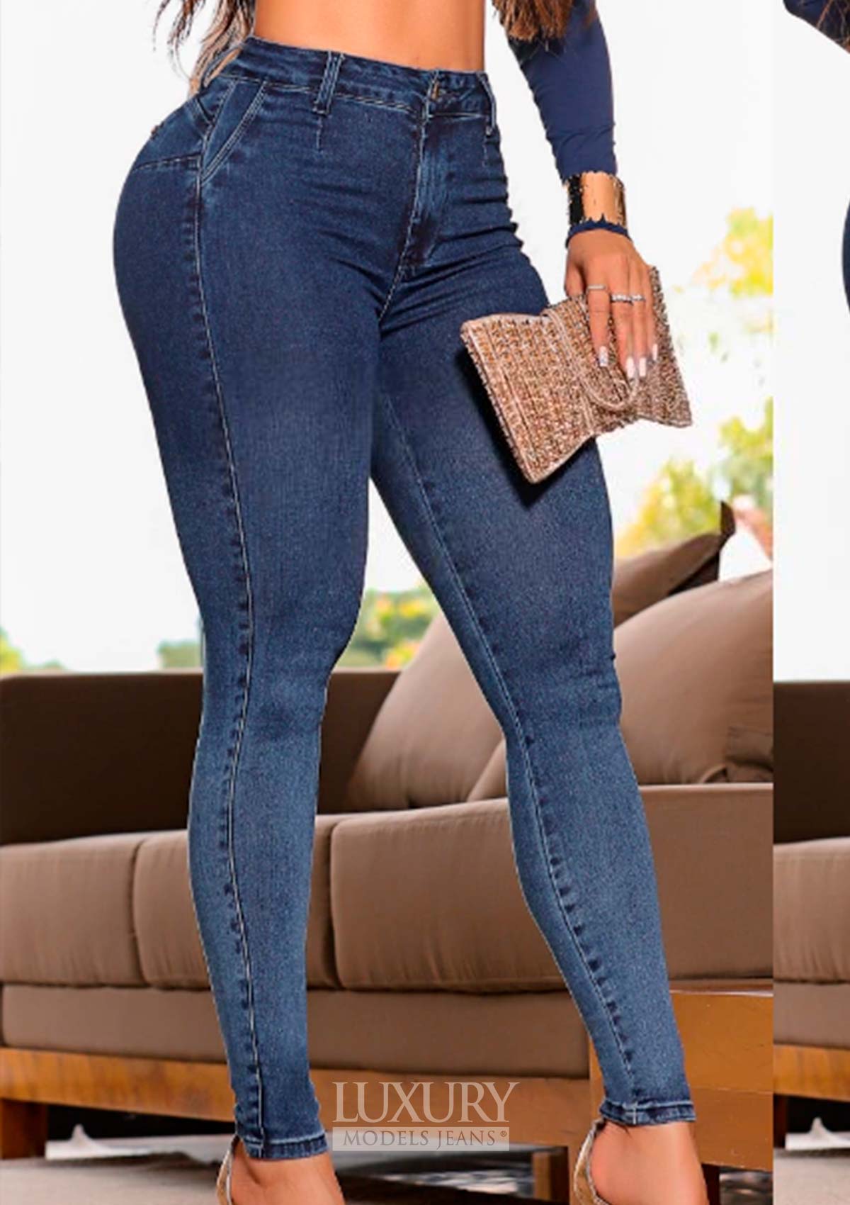 Calça Jeans Modeladora Lipo Empina Bumbum Cós Médio - C537