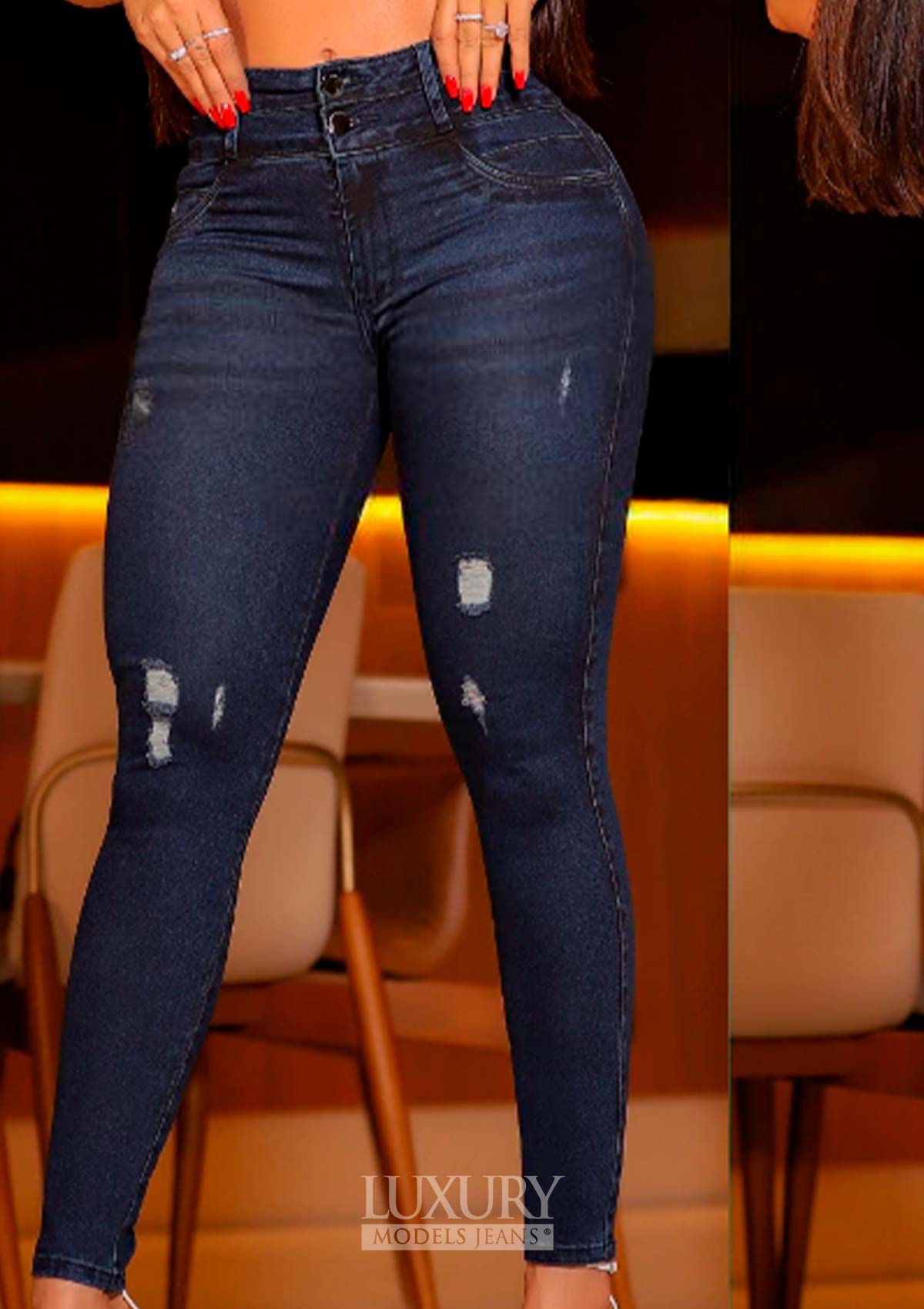 Calça Jeans Modeladora Super Lipo Empina Bumbum Cós Duplo - C551