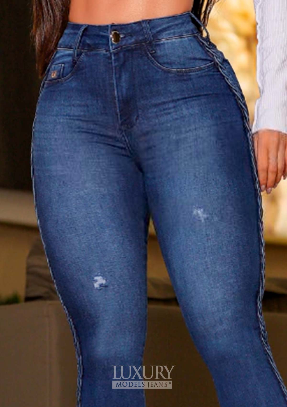 Calça Jeans Modeladora Lipo Empina Bumbum Cós Médio - C555