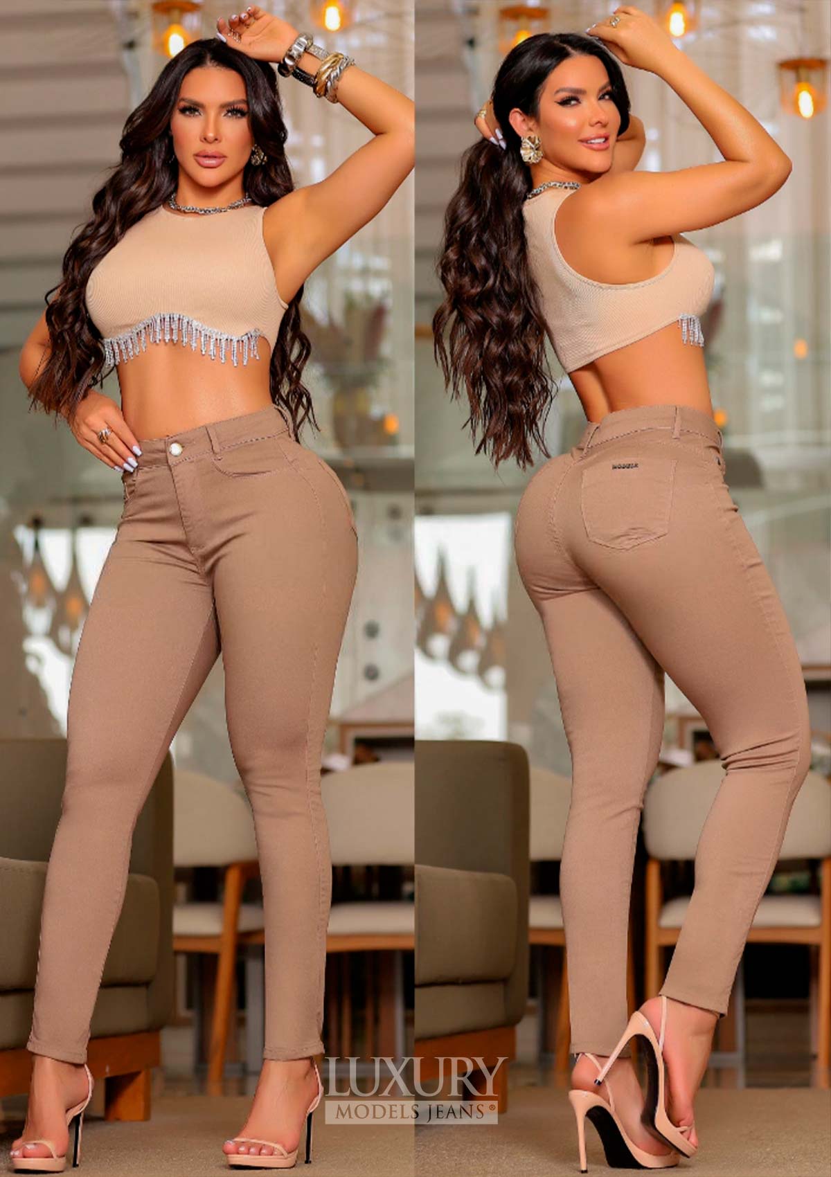 Calça Jeans Modeladora Lipo Empina Bumbum Cós Médio - C563