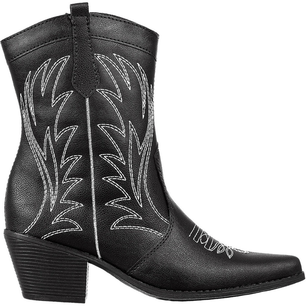 Bota Feminina Western Texana Cano Curto Bordada